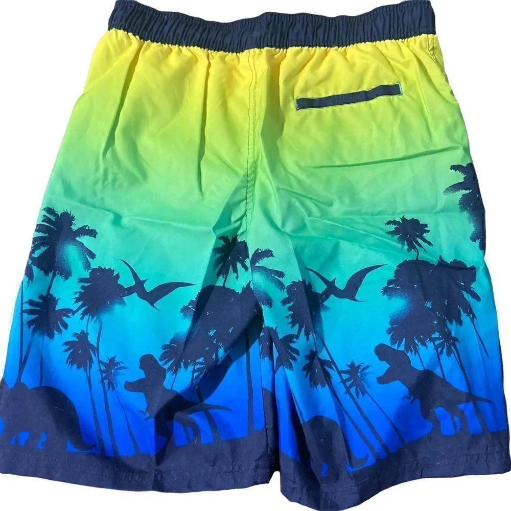 CAT & JACK FANTASTIC DINOSAUR SWIM TRUNKS / SZ: BOYS 16: HUSKY / NWT